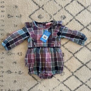 RuffleButts Plaid Baby Romper